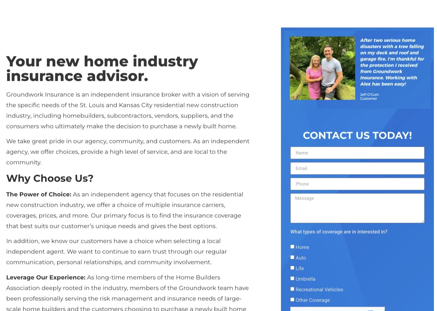 Chesterfield Insurance Agency website
