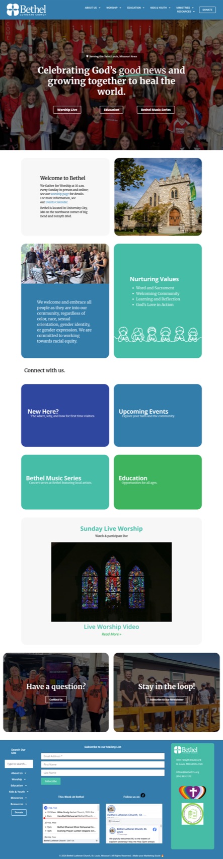 Bethel St. Louis full website design