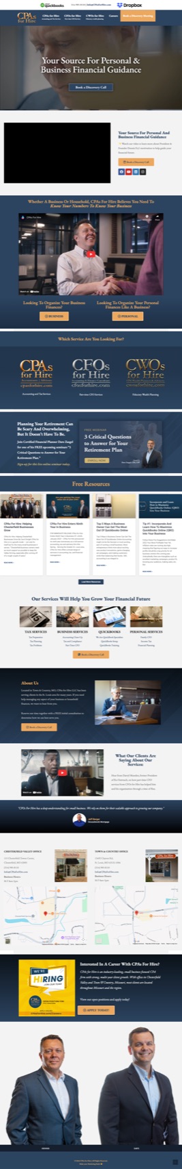 CPAs for Hire full website design