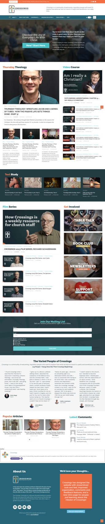 Crossings full website design