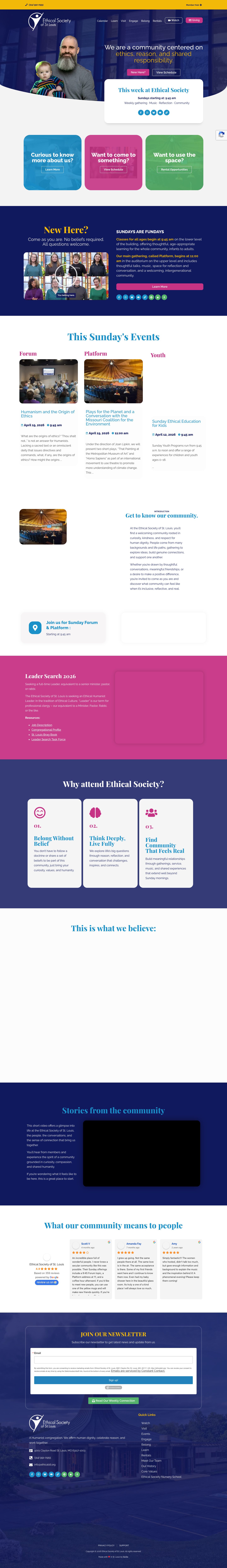 Ethical Society of St. Louis full website design